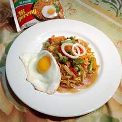 Indomie Goreng Siram (Saus Tiram) Sayur